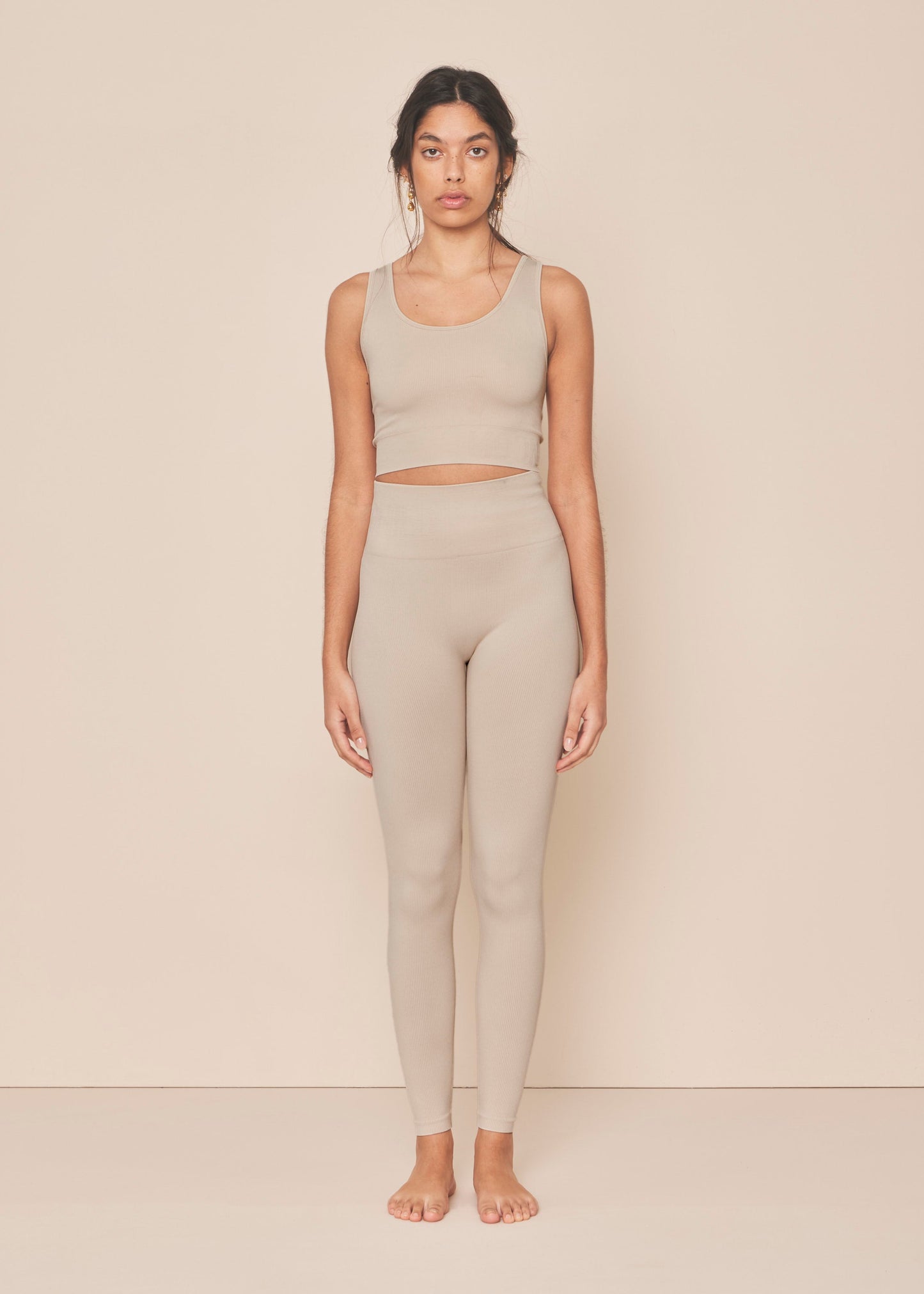 Moonchild Soft Rib Seamless Crop Top - Rain