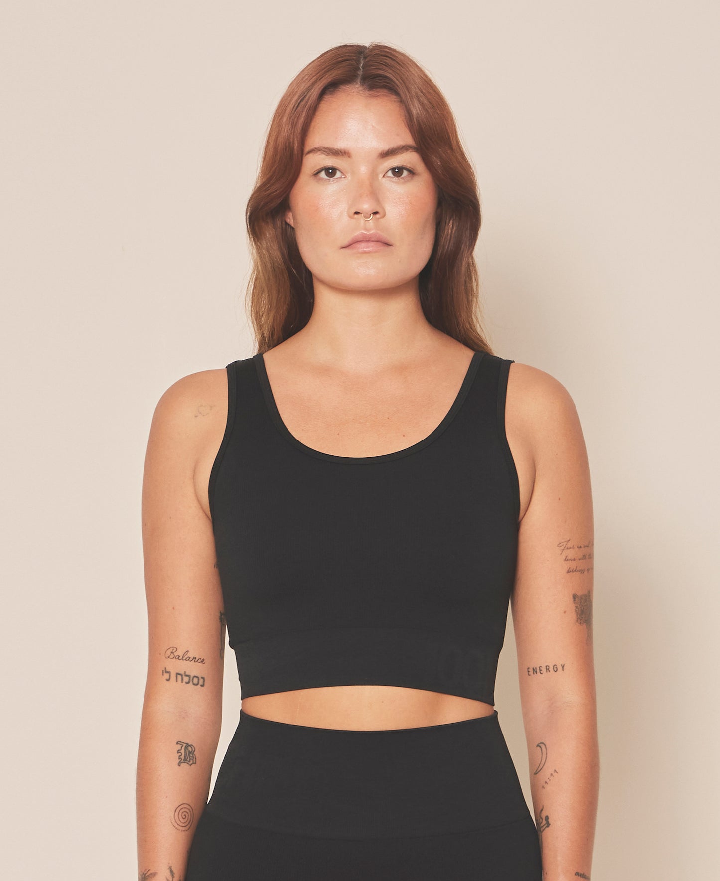 Moonchild Soft Rib Seamless Crop Top - Black Iris