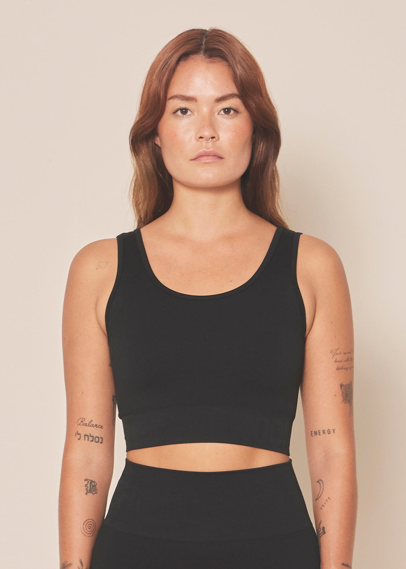 Moonchild Soft Rib Seamless Crop Top - Black Iris