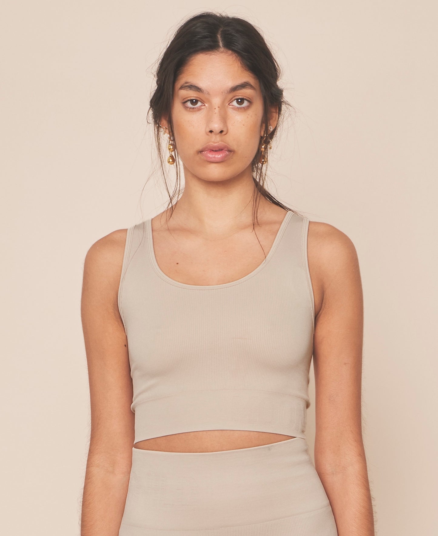 Moonchild Soft Rib Seamless Crop Top - Rain