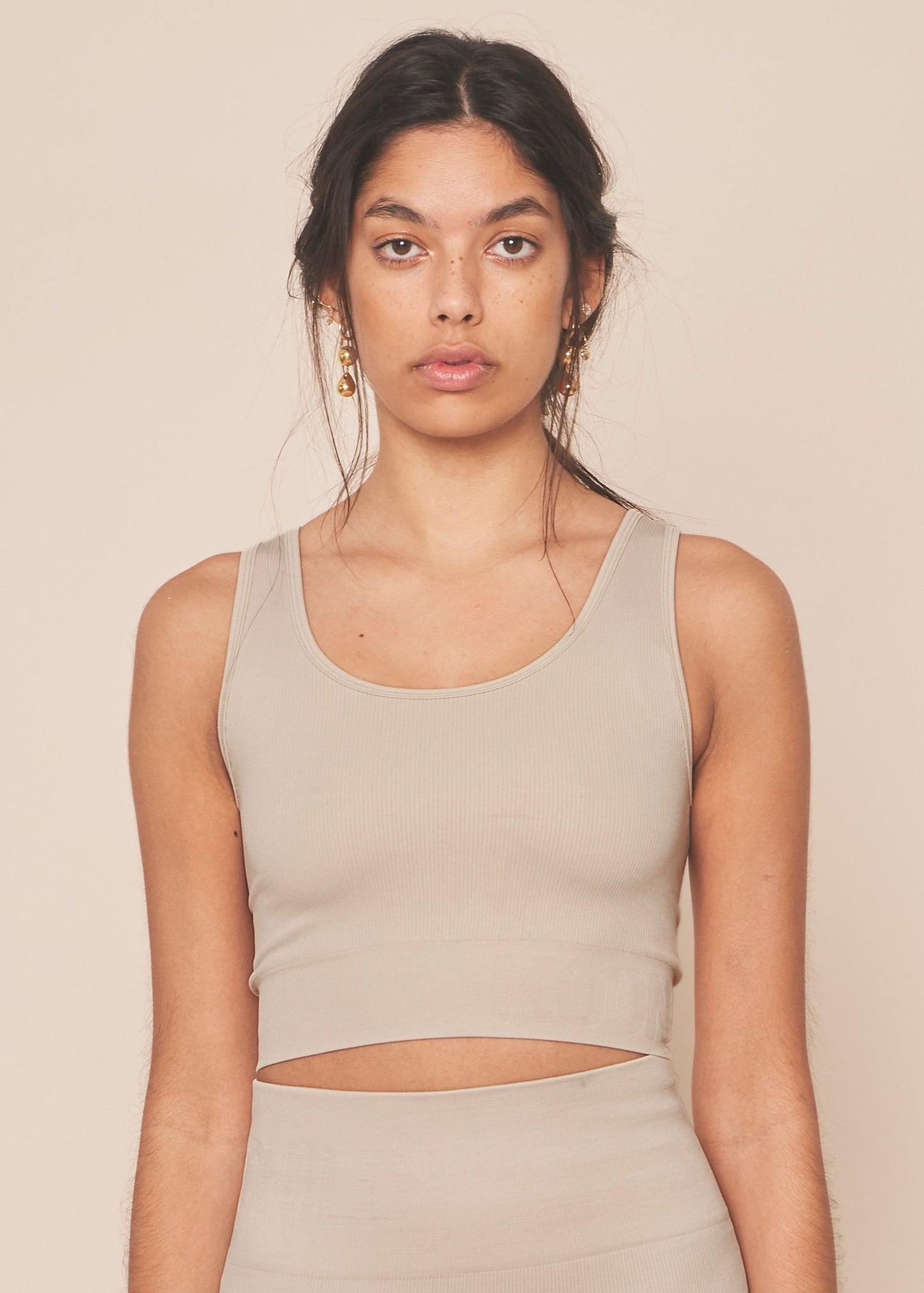 Moonchild Soft Rib Seamless Crop Top - Rain