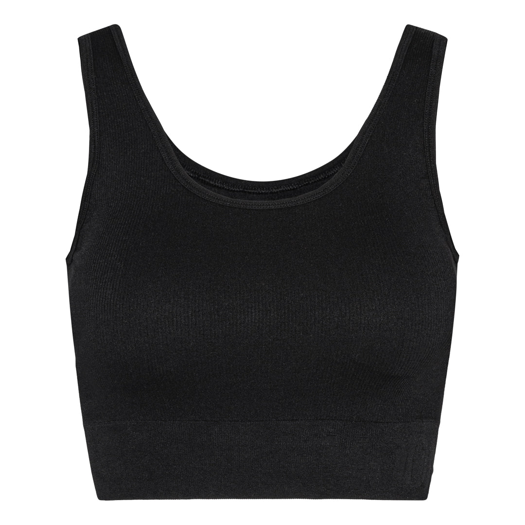 Moonchild Soft Rib Seamless Crop Top - Black Iris
