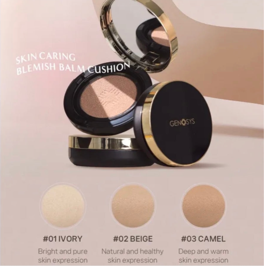 Skin Caring Blemish Balm Cushion #03 Camel -Genosys