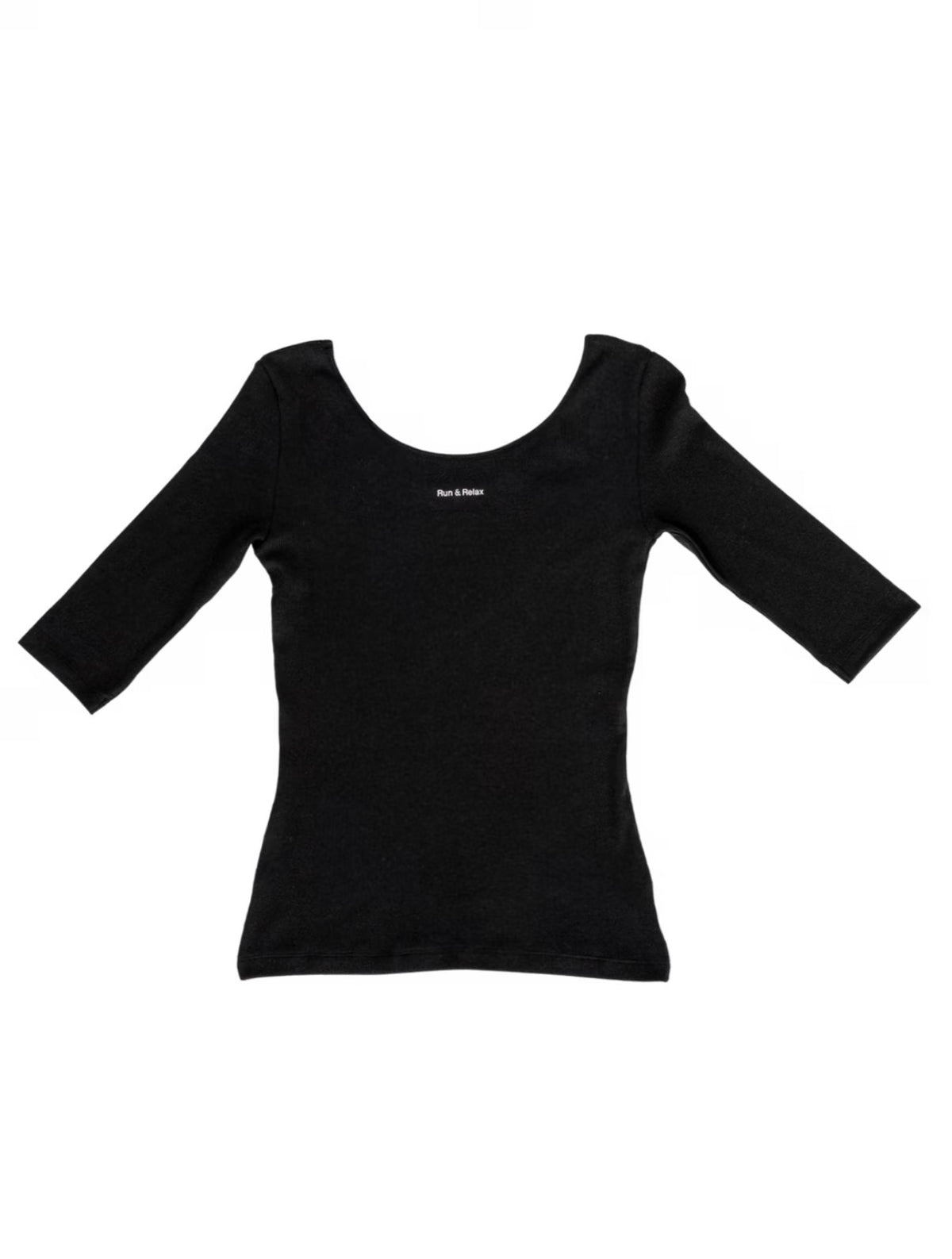 Soft Rib Tee, Beautiful Black -Run & Relax