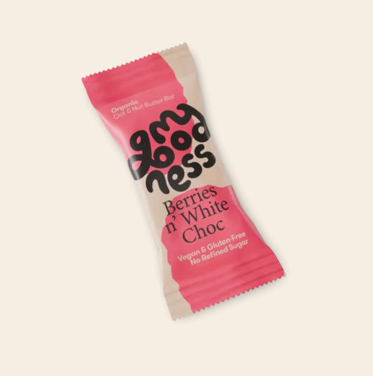 Berries N’ White Choc – Oat & Nut Butter Bar 30g