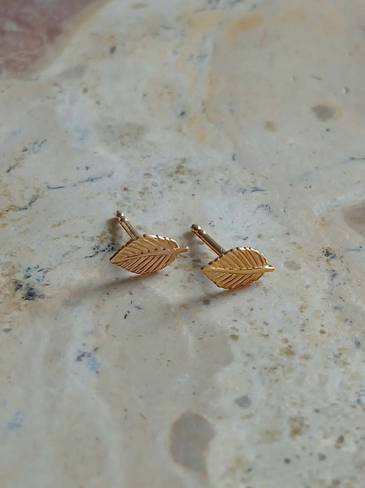 Golden Leaf Ear Studs sett - Hippieme Jewelry