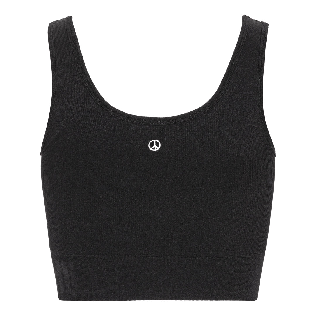 Moonchild Soft Rib Seamless Crop Top - Black Iris