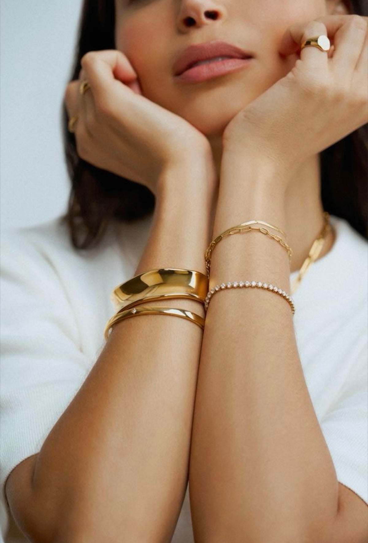 Orelia LUXE Chain & Tennis Bracelets Stacking Set