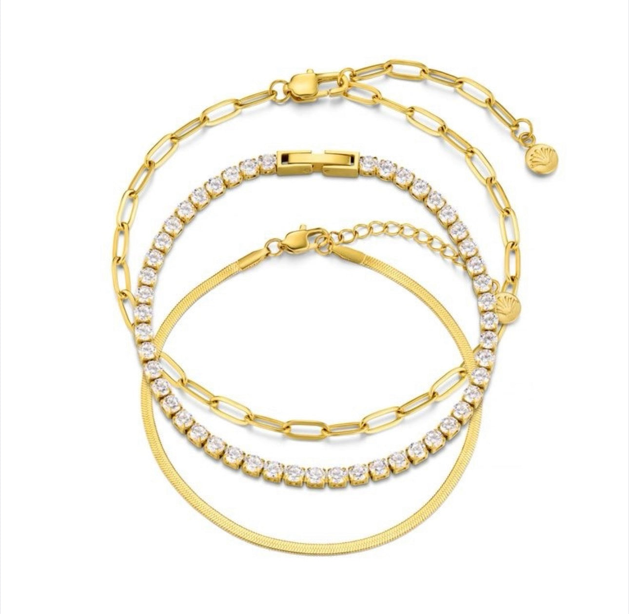 Orelia LUXE Chain & Tennis Bracelets Stacking Set
