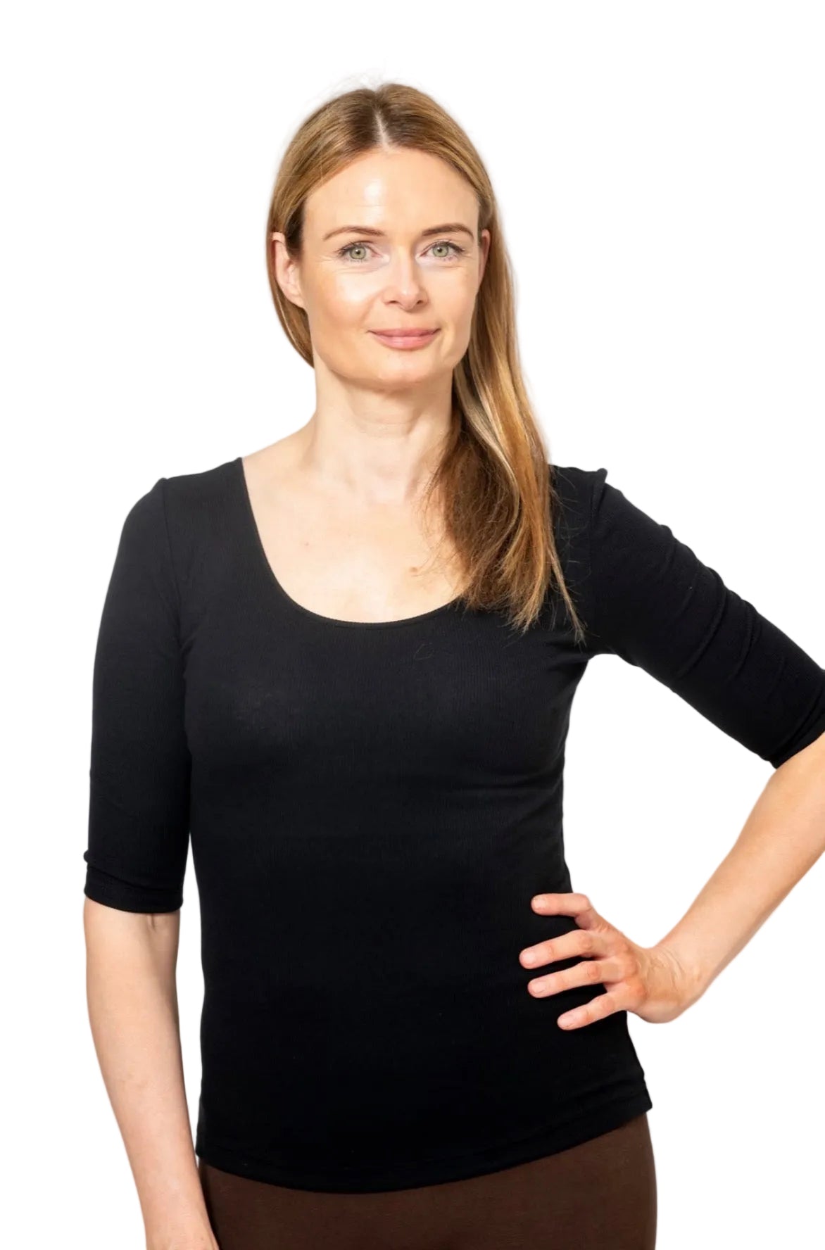 Soft Rib Tee, Beautiful Black -Run & Relax