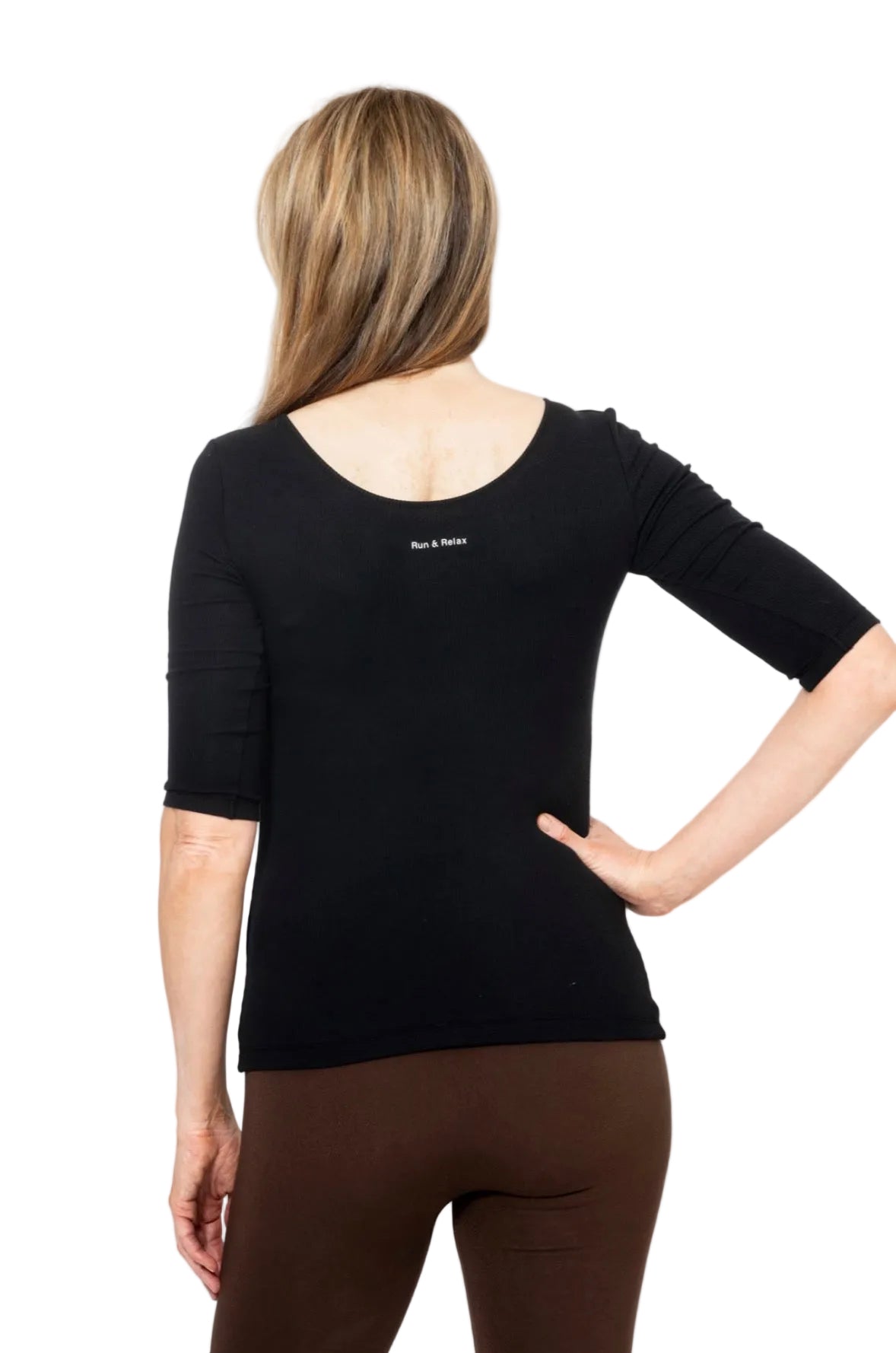 Soft Rib Tee, Beautiful Black -Run & Relax