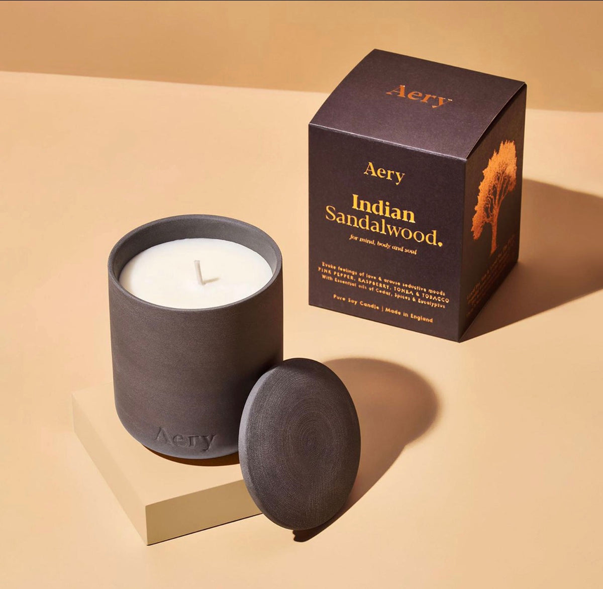 Indian Sandalwood Scented Candle by Aery Living 280g