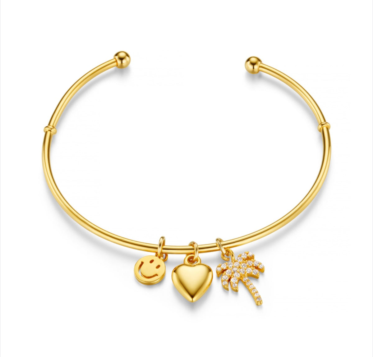 Orelia Eclectic Mixed Charm Open Bangle
