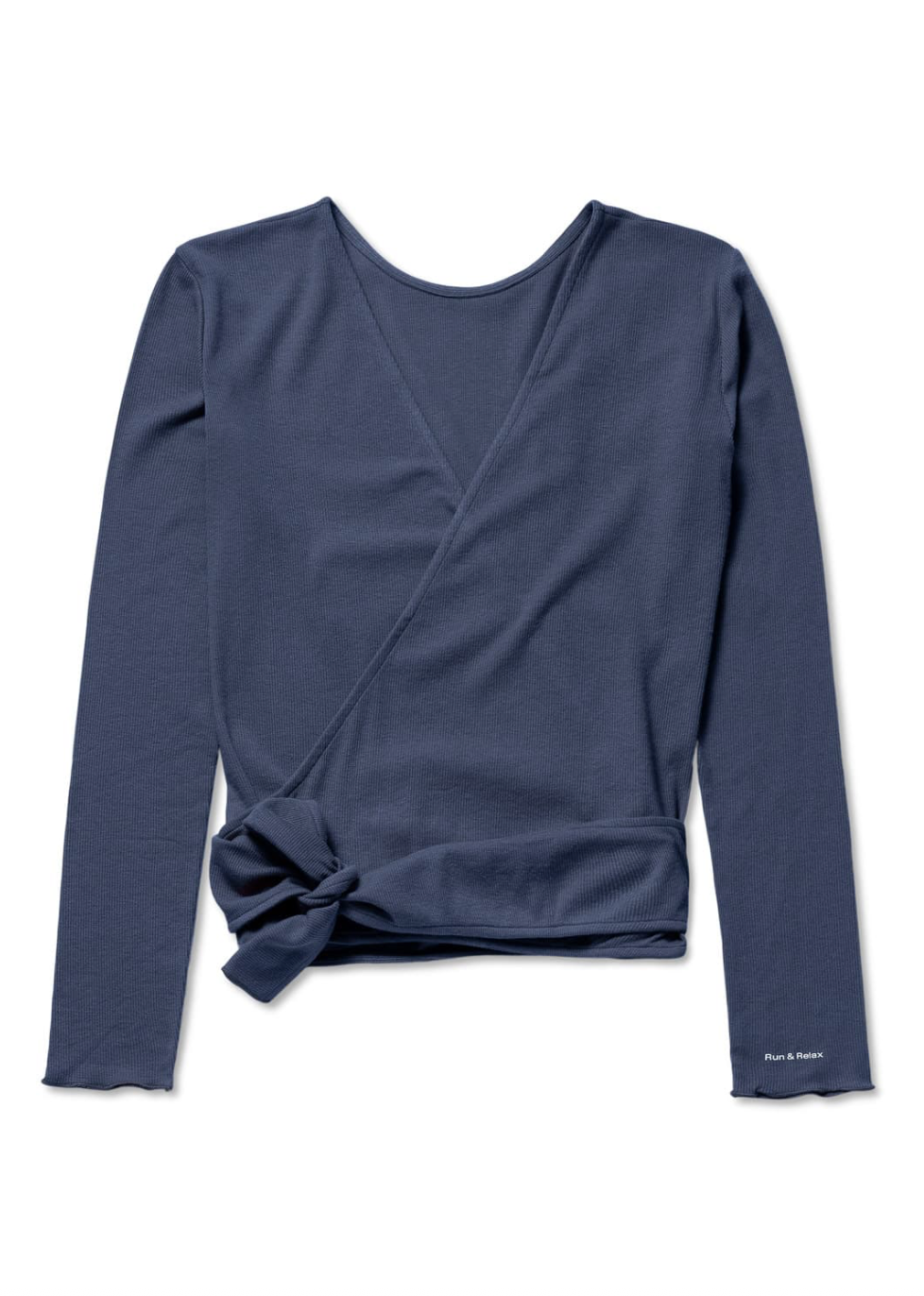 Basic Wrap Sweater - Washed Blue