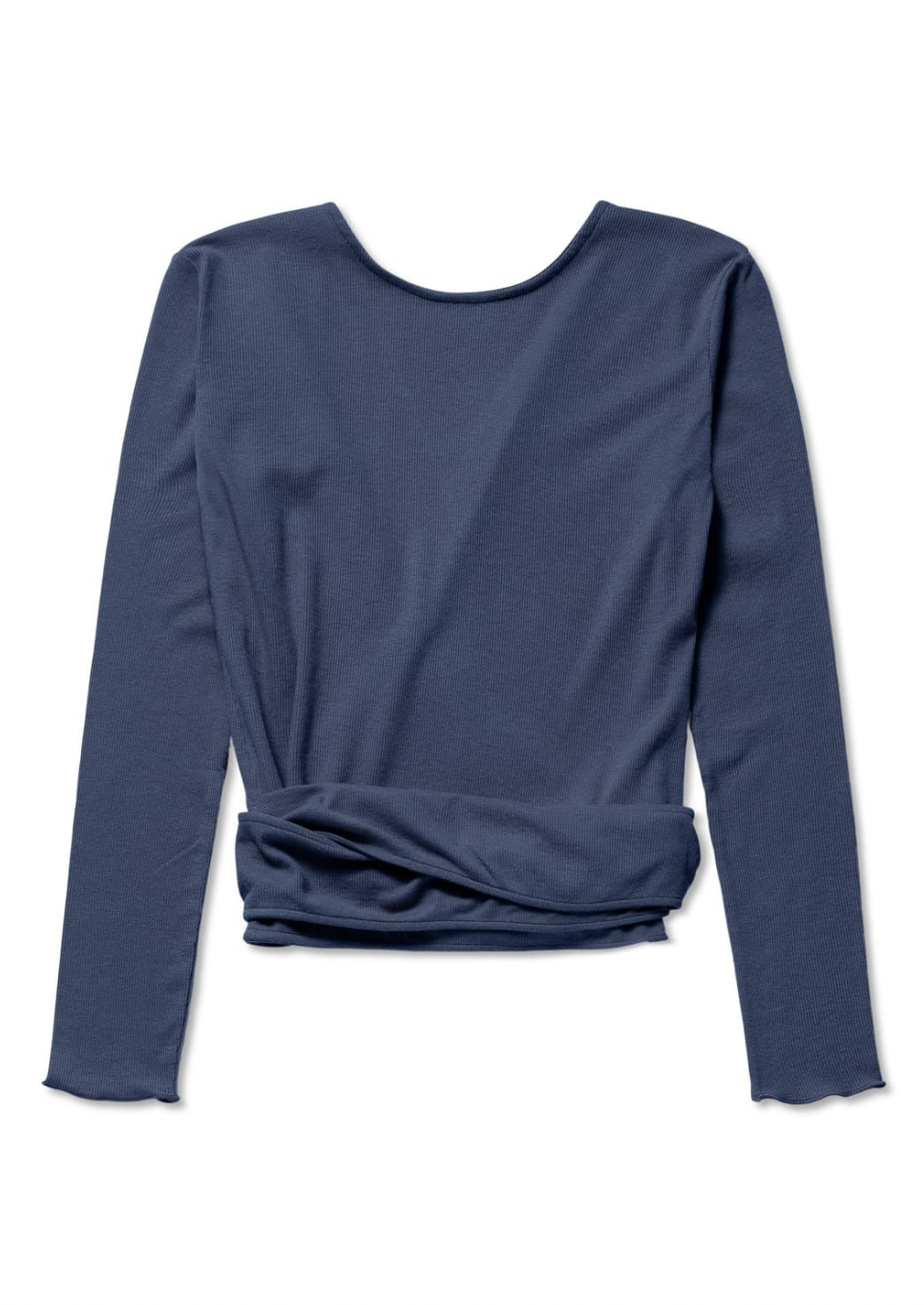 Basic Wrap Sweater - Washed Blue