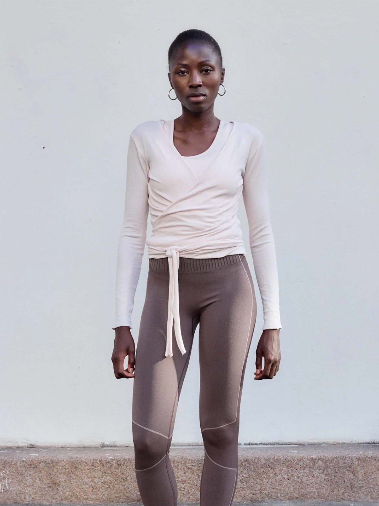 Basic Wrap Sweater - pink